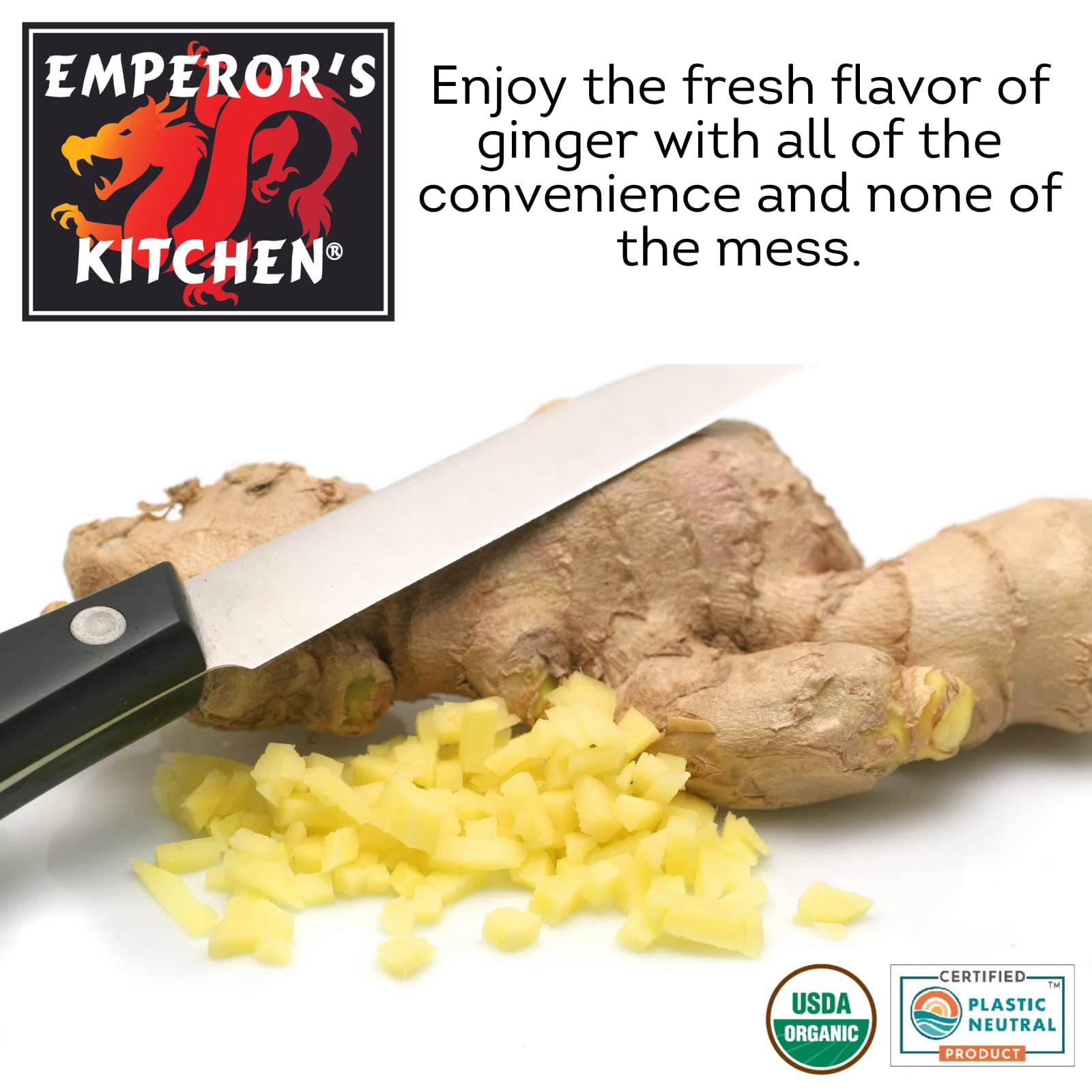 (Pack Of 12) Emperor's Kitchen Ginger Chopped Emperor's Kitchen Organic 4.5 Oz