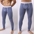 thumbnail image 4 of 2DXuixsh Mens C Ring Briefs Striped Long Thermal Low Breathe Leggings Patchwork Mens Pant Men's Underwear Fruit Of The Look Mens Underwear 95%Cotton+5%Spandex Blue Xl, 4 of 5