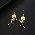 thumbnail image 3 of RSAMD Middle Finger Earrings Middle Finger Stickman Hip Hop Stainless Steel Earrings-Steel, 3 of 7