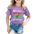 thumbnail image 4 of LUOGENLI T-Shirt pour Filles Garçons et Filles Mode Décontractée Imprimé Col Rond Manches Courtes T-Shirt Haut Maxi Chemises pour Filles Enseignant Violet 8-9 Ans, 4 of 4