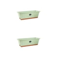 thumbnail image 3 of Wosthever Macetas de plástico Caja de ventana Cultivo de verduras Plantación Cesta familiar Agujero de drenaje Maceta Balcón Exterior Verde Verde 2piezas, 3 of 6