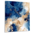 thumbnail image 2 of Designart "Clouds of Blue and Gold Marble XII" Fractals Metal Wall Art Prints, 2 of 5