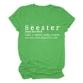 thumbnail image 6 of Virmaxy Seester Like a Sister Only Cooler Womens Trendy Letter Printed Tunic Tops Funny Graphic Shirt Casual Fashion Soild Short Sleeve Blouse Spring Summer Fashion Casual Baggy Basic Tee Mint Green L, 6 of 6