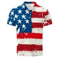 thumbnail image 4 of Blusa y camisa de manga corta con cuello vuelto para hombre, informal, de moda, de negocios, de manga corta, estampada, deportiva, con solapa, de poliéster., 4 of 5