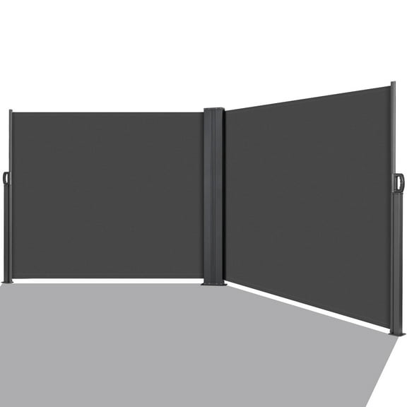 TLGREEN 236" x 71" Retractable Side Awning, Patio Retractable Side Screen Awning, UV Resistant, Patio Privacy Screen For Garden, Balcony, Courtyard (Dark Grey)