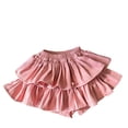 thumbnail image 3 of Ticikt Girls Layered Ruffle Skort, Elastic Waist Cute Tiered Cake Skirt Shorts, Fashion Flowy Mini Skort for Little Kids,Pink, 3 of 5