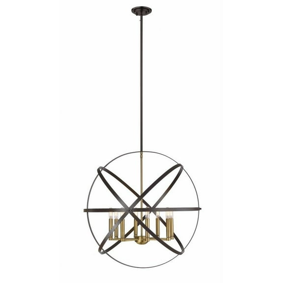 8 Light Pendant in Transitional; Style 30 inches Wide By 28.5 inches High-Hammered Bronze/Olde Brass Finish Bailey Street Home 372-Bel-2959226
