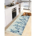 thumbnail image 3 of Blue Eucalyptus Leaves Hallway Runner Rug 2x5ft,Farmhouse Botanical Plants Floral Washable Woven Living Room Bedroom Kitchen Bathroom Carpet with Tassels,Indoor Outdoor Throw Door Mat for Entryway, 3 of 5