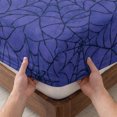 thumbnail image 3 of Cal.King Size Fitted Sheet Set - Navy Blue Halloween 3 Piece Bedding Sets 16" Deep Pocket Fitted Sheet with 2 Pillowcases, Black Spiders Net Classic Gingham Brushed Microfiber Hotel Luxury Bed Sheets, 3 of 9