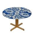 thumbnail image 3 of Nawypu Porcelain Style Traditional Pattern Colors Table Cover for Kitchen and Dining Room Flower Leaves Outdoor Round Table Cover Waterproof Round Table Top Covers Tables Blue, 3 of 7