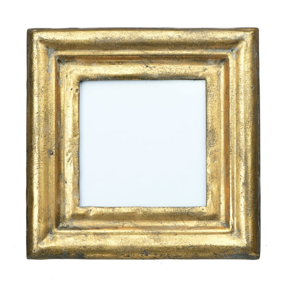 Creative Co-Op Antiqued Gold Square Picture Frame (Holds 3.5" x 3.5" Photo)