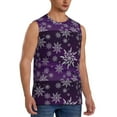 thumbnail image 2 of Balery Snowflake Gradient Purple Men's Sleeveless Muscle Shirts Workout Tank Top, Moisture Wicking, Odor Protection-Small, 2 of 8