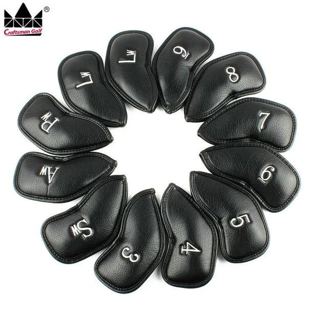 Left Handed Craftsman Golf Iron Club Head Covers Numbered 39 Aw Sw Pw