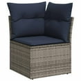 thumbnail image 4 of vidaXL 10 Piece Patio Sofa Set with Cushions Gray Poly Rattan, 4 of 10
