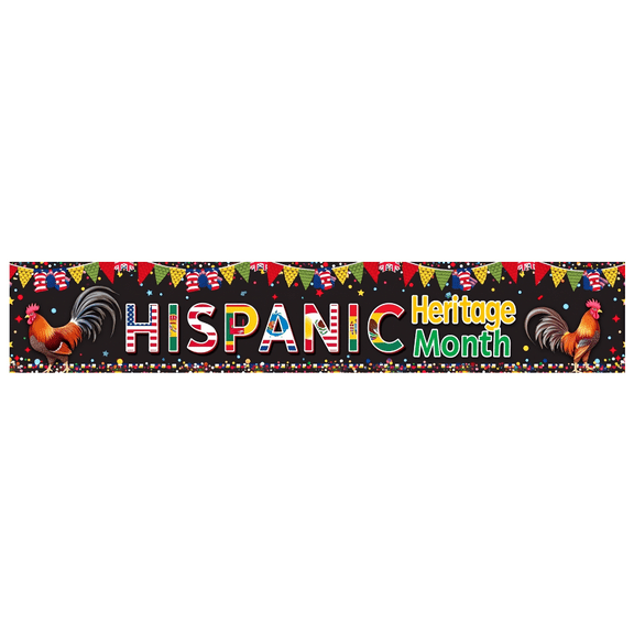 Polyester Decorative Banner Hispanic Heritage Festive Background for Celebration Event Party Indoor