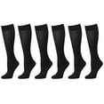 thumbnail image 2 of 6-Pack Black Women Trouser Socks with Comfort Band Stretchy Spandex Opaque Knee High, 2 of 2