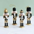 thumbnail image 3 of Nutcracker Hanging Ornament Figures Gold & Black Glittered Christmas Mini Wooden Soldier Nutcrackers Xmas Tree Ornament, 3 of 8