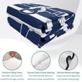 thumbnail image 4 of Full Quilt Set 78''x90'', Navy Blue Anchor Nautical Lightweight Bedspread Coverlet Set with 2 Pillow Shams, Navy Blue Striped Farmhouse Breathable All Season Quilt Bedding for Bedroom/Guest Room, 4 of 9
