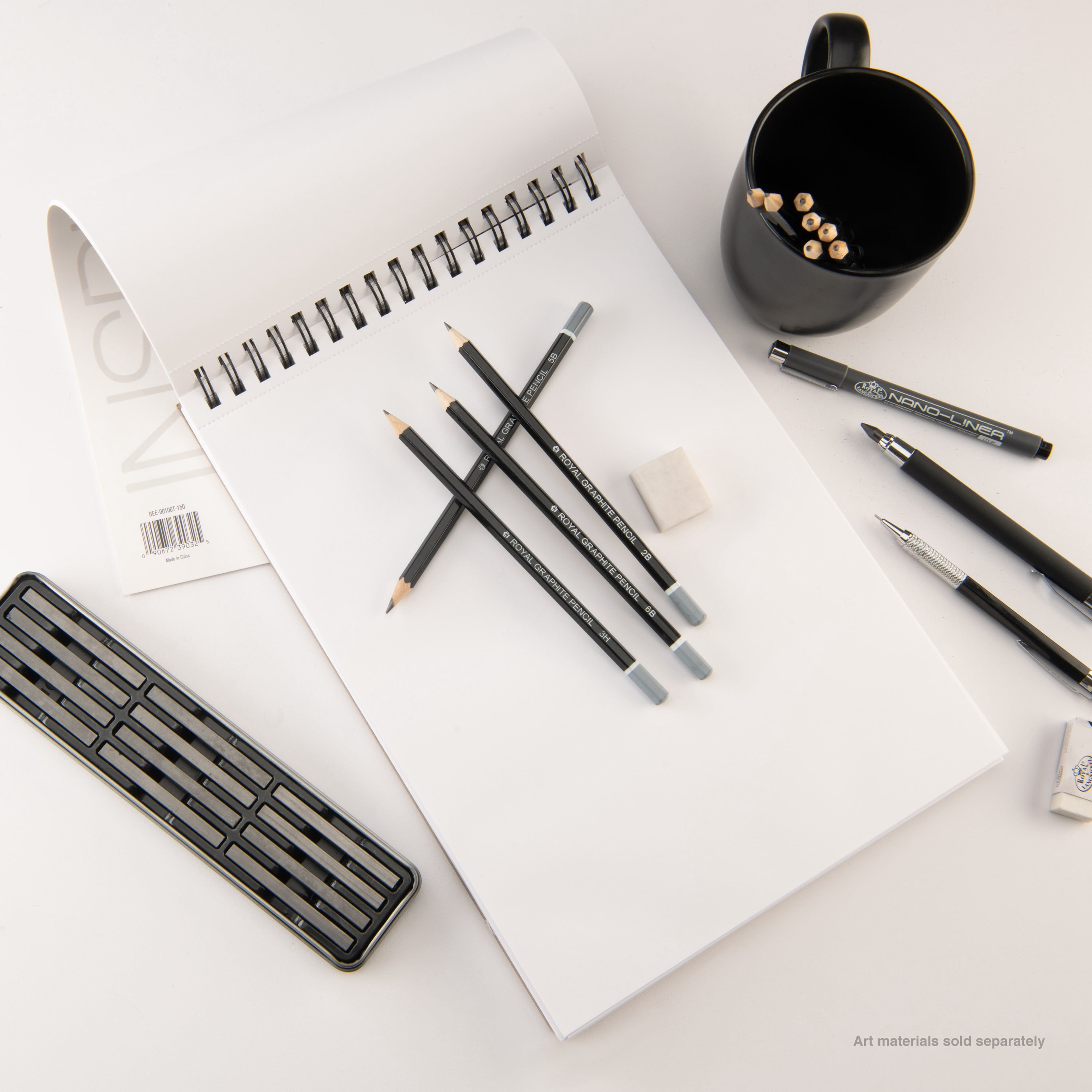 Bee Paper - Bee Inspired 9"x12" Studio Sketching Paper Pad, 150 Sheets, Top Wire, 50lb. 74GSM