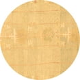 thumbnail image 1 of Ahgly Company Indoor Round Abstract Brown Modern Area Rugs, 4' Round, 1 of 4