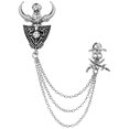 thumbnail image 1 of Punk Skeleton Chain Brooch Pin Suit Lapel Pin Halloween Brooch Jewelry for Men, 1 of 4