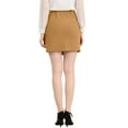 thumbnail image 3 of MODA NOVA Juniors High Low Hem Elastic Waist Zip Side Office Pencil Mini Skirt, 3 of 6