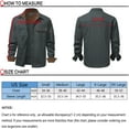 thumbnail image 2 of Mr.Stream Men's Washed Cotton Two Pockets Long Sleeve Work Snap Solid Heavyweight Twill Shirts 3261 Gray XL, 2 of 7