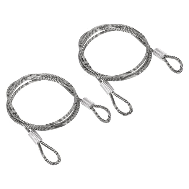 Unique Bargains Stainless Steel Cable, 2 Pack PVC Coated 1/8' Wire Rope for Deck Railing 3.3ft
