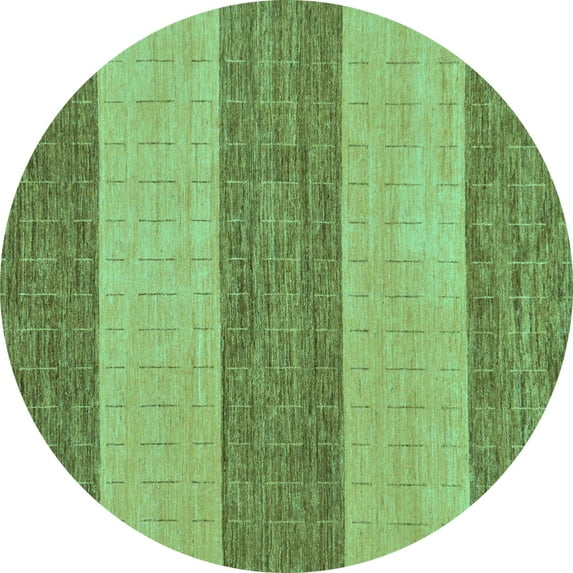 Ahgly Company Indoor Round Abstract Turquoise Blue Modern Area Rugs, 7' Round