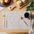 thumbnail image 2 of Grey Branches Placemats Set of 8, Vintage Art Farmhouse Placemats for Dining Table, Place Mats for Kitchen Tabletop, Waterproof Wipeable Dining Table Mats Set, 2 of 9