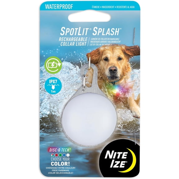 Nite Ize SpotLit Splash Waterproof Rechargeable Dog Collar Light 4-Color Options