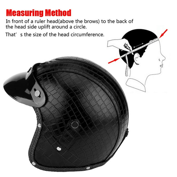 Matte Noir Style Allemand Vintage Casque de Moto Demi-Face