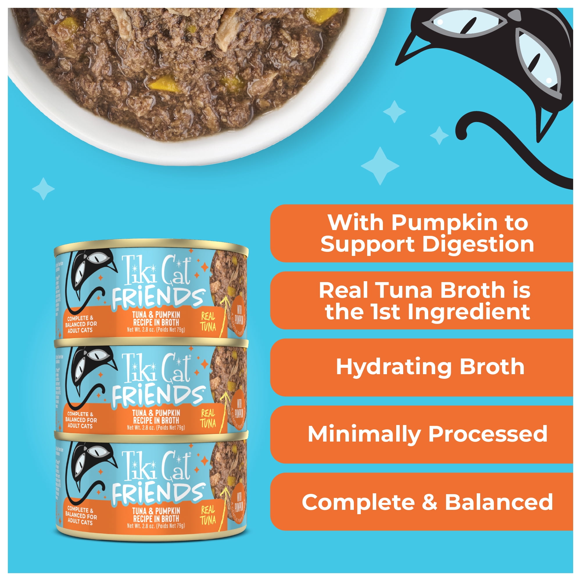 (2 pack) Tiki Cat Friends Tuna & Pumpkin, 2.8 oz can