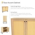 thumbnail image 4 of Sunnydaze Modern MDF Rattan-Front 2-Door Accent Storage Cabinet with Shelf, Light Oak, 4 of 19
