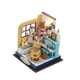 thumbnail image 2 of Casa de muñecas en miniatura hecha a mano, modelo de casa de muñecas con luces LED, caja de habitación de madera, Estilo C, 2 of 9