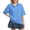 Blue, variant on Domzest Polo Shirts for Women Button Lapel Collared Short Sleeve Striped Summer Tops Oversized Business Casual Basic Tees Dark Blue XXL