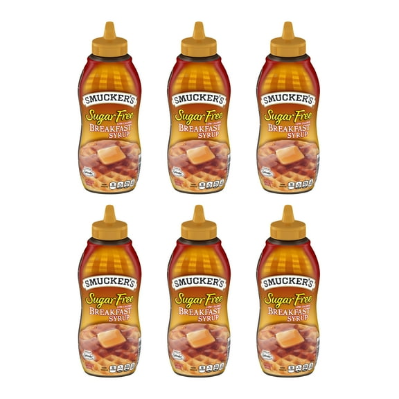 (6 Pack) Smucker's Sugar Free Breakfast Syrup, 14.5 oz Bottle