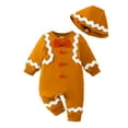 thumbnail image 3 of Gelikeya Christmas Baby Sleepers Boys Girls Clothes Long Sleeve Reindeer Pajamas Toddler Rompers Bodysuit with Hat (X05 Brown, 12-18 Months), 3 of 8