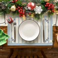 thumbnail image 2 of mubwai Xmas Pine Blue Winter Placemats Set of 4, 12x18 Inch Seasonal Christmas Table Mats for Party Kitchen Dining Decoration, 2 of 6