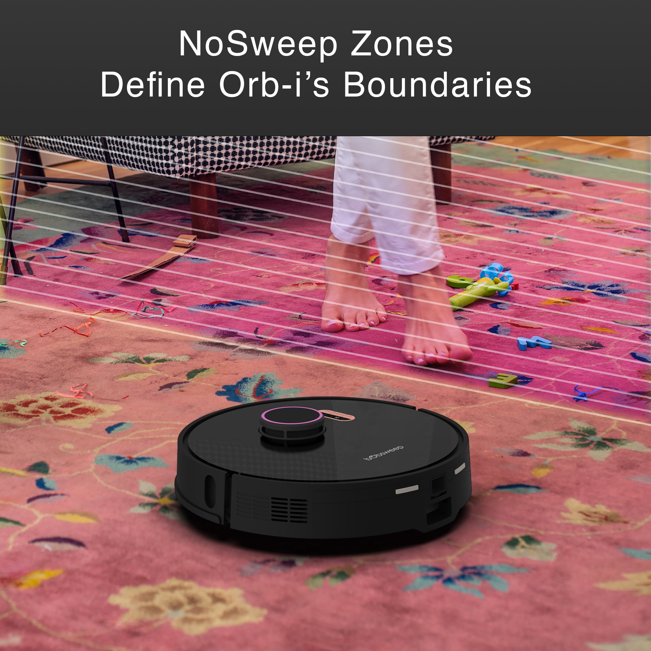 bObsweep Orb-i Robot Vacuum, 100-Day-Self Empeting bin, 5000pa Suction, Blackberry, New