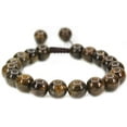 thumbnail image 1 of Angelstones Perles Rondes en Bronzite 10mm Faites à la Main avec Pompons en Macramé Tressé Réglables Bracelets Chakra Reiki 7-9 Pouces Unisexe, 1 of 2
