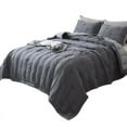 thumbnail image 5 of Kasentex Pre-Washed Quilt Set - Stylish Diamond Stitch Design, Ultra Soft Microfiber Bedding with Down Alternative Filling, QUEEN + 2 Shams (90x90"+20x26"x2), Dark Grey, 5 of 8