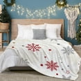 thumbnail image 2 of Christmas Throw Blanket Snowflake Couch Blanket Super Soft Flannel Throw Blanket Winter Plush Fuzzy Warm Bed Blanket Christmas Holiday Decor for Couch Bed 50"X60", 2 of 6