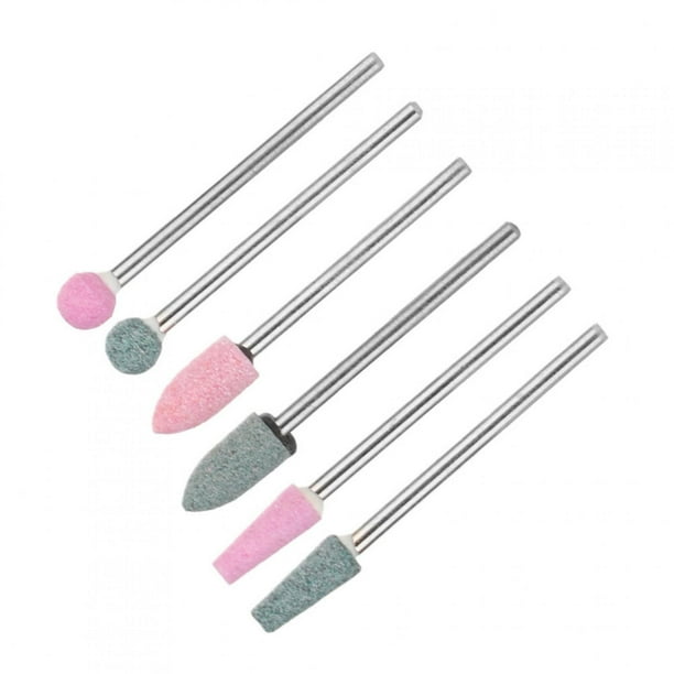 Juego De Brocas Para Uñas, 6 Cabezales De Pulido Para Limas De Uñas De Acero Inoxidable, Con Reemplazable Para Uñas, Vidrio, Plástico, Metal, Piedra, Baldosas De Cerámica