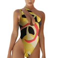thumbnail image 1 of Cathalem Plus Size Swimwear High Neck Plunge Ruched Tummy Control Bathing Suit,Rose Gold M, 1 of 4