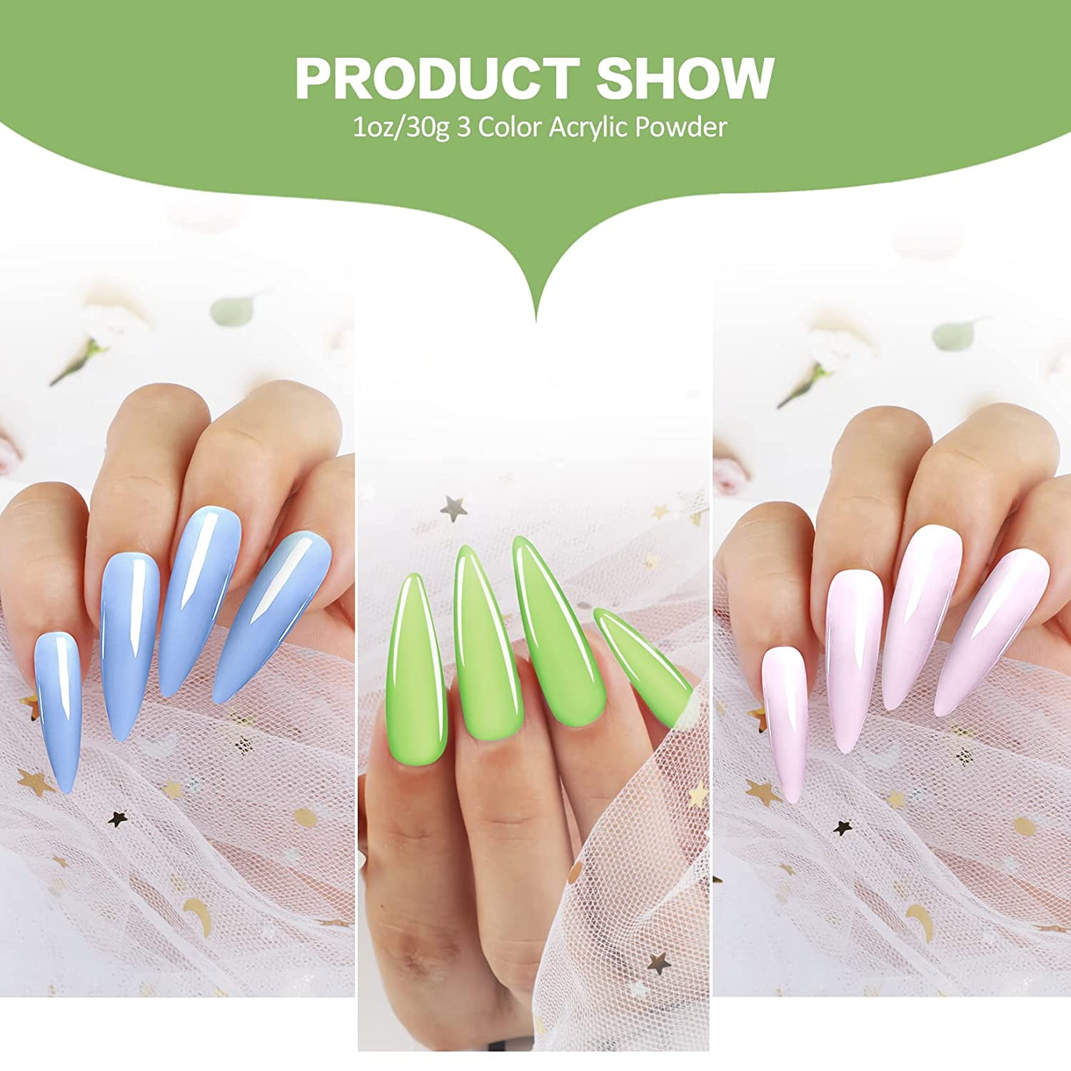 Morovan Acrylic Nail Kit Acrylic Powder Liquid Set with Acrylic Brushes Set Nail Forms