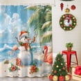 thumbnail image 5 of Christmas Seaside Shower Curtains for Bathroom, Snowman Red Bird Ocean Beach Tree Waterproof Fabric Shower Curtain for Bathroom Bathtub Decoration, Machine Washable, 60"x72", 5 of 9