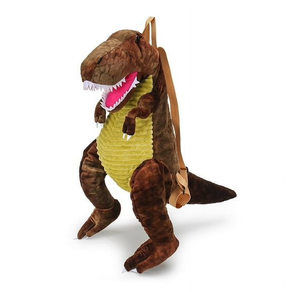 3D Dinosaure Sac à Dos Mignon Nouvelle Mode Parent-Enfant Créatif Animal Cartoon Peluche Sac à Dos Dinosaures Sac pour les Cadeaux Enfants (Brun)