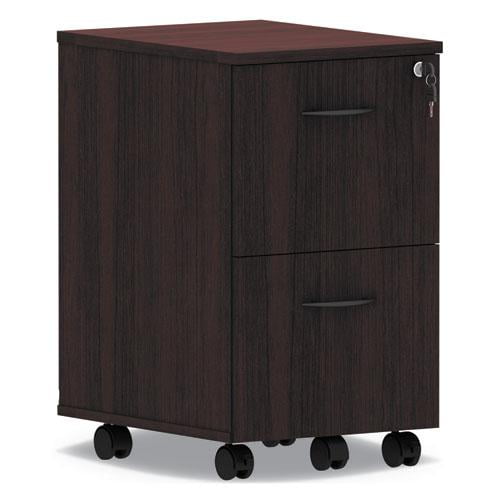 Alera Valencia Series Mobile File/File Pedestal, 15.38w x 20d x 26.63h, Mahogany -ALEVA582816MY