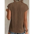 thumbnail image 2 of Blusa PRETTYGARDEN Manga Corta Texturizada Marrón XL, 2 of 9